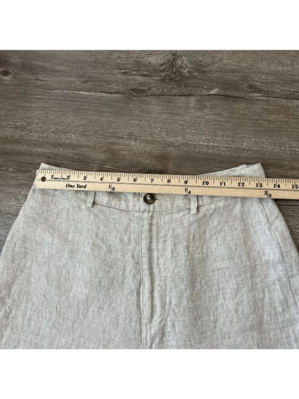 Reformation Freddie Straight Leg Linen Pants Womens 4 Natural Full‎ Length